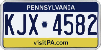 PA license plate KJX4582