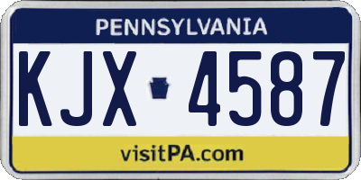 PA license plate KJX4587