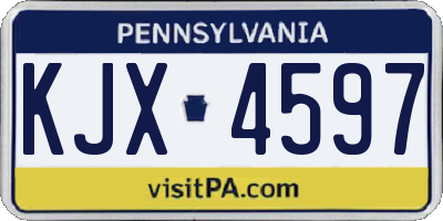 PA license plate KJX4597