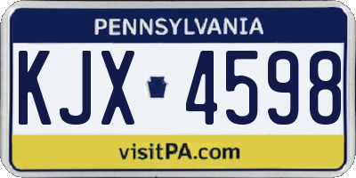 PA license plate KJX4598