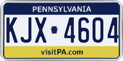 PA license plate KJX4604
