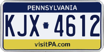 PA license plate KJX4612