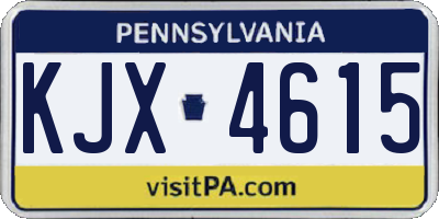PA license plate KJX4615