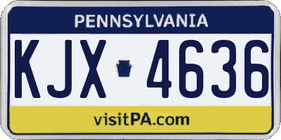 PA license plate KJX4636