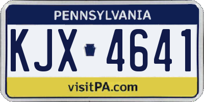 PA license plate KJX4641