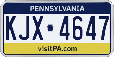 PA license plate KJX4647