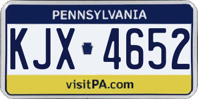 PA license plate KJX4652