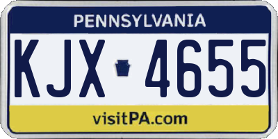 PA license plate KJX4655