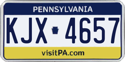 PA license plate KJX4657