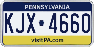 PA license plate KJX4660