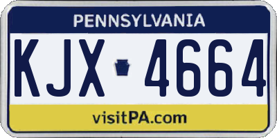 PA license plate KJX4664