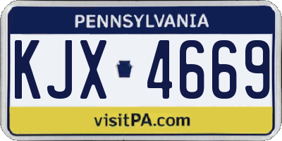 PA license plate KJX4669