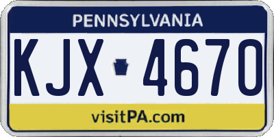 PA license plate KJX4670