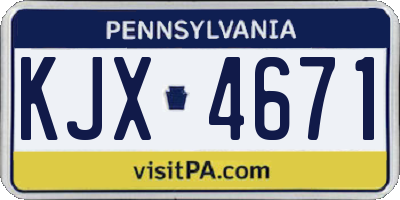 PA license plate KJX4671