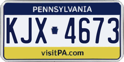 PA license plate KJX4673