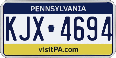 PA license plate KJX4694