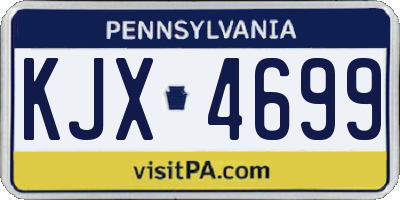 PA license plate KJX4699
