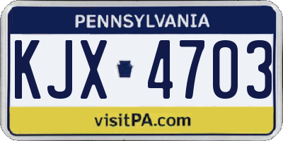 PA license plate KJX4703