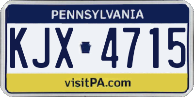 PA license plate KJX4715