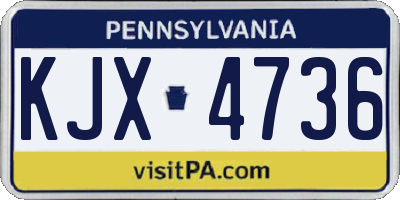 PA license plate KJX4736