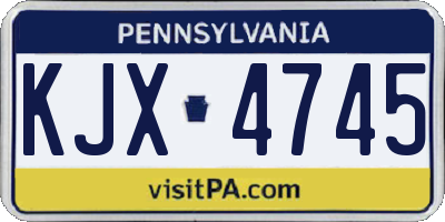 PA license plate KJX4745