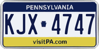 PA license plate KJX4747