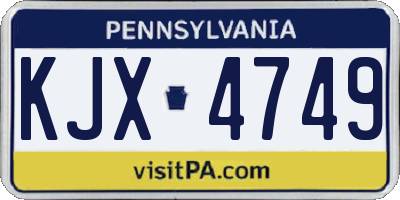 PA license plate KJX4749