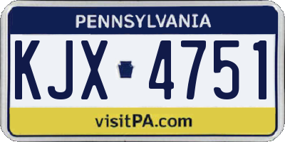 PA license plate KJX4751
