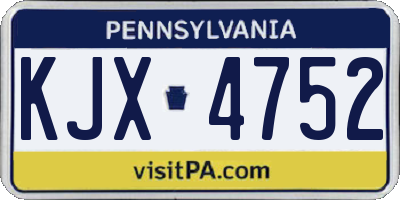 PA license plate KJX4752