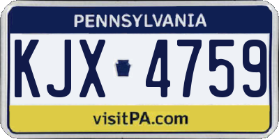 PA license plate KJX4759