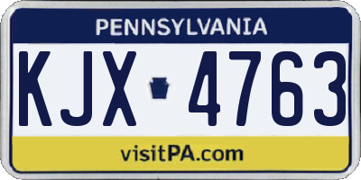 PA license plate KJX4763