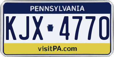 PA license plate KJX4770