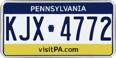 PA license plate KJX4772