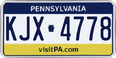 PA license plate KJX4778