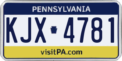 PA license plate KJX4781