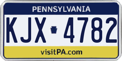 PA license plate KJX4782