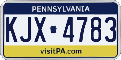 PA license plate KJX4783