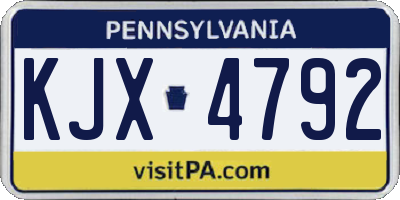 PA license plate KJX4792