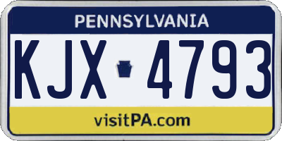 PA license plate KJX4793