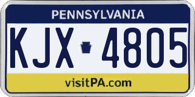 PA license plate KJX4805