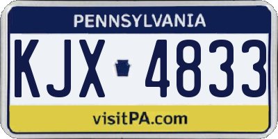 PA license plate KJX4833