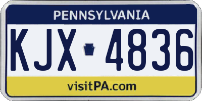 PA license plate KJX4836
