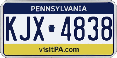 PA license plate KJX4838