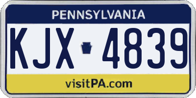 PA license plate KJX4839