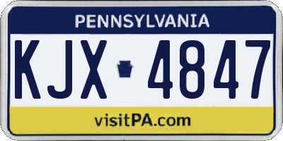 PA license plate KJX4847