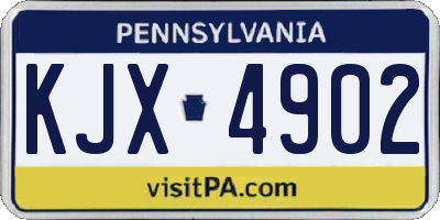 PA license plate KJX4902