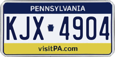 PA license plate KJX4904
