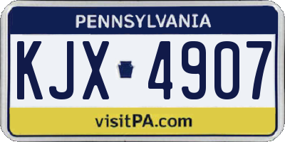 PA license plate KJX4907