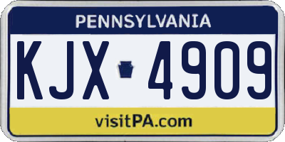 PA license plate KJX4909