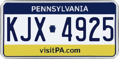 PA license plate KJX4925